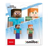 Amiibo Figure: Minecraft Steve + Alex | 小小世界 Steve + Alex 套裝 (大亂鬥系列)