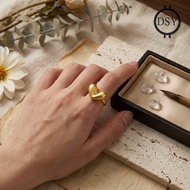 Adjustable Sandblasted Open Ring For Women Alloy Vintage Design Size 4.5-6.0cm