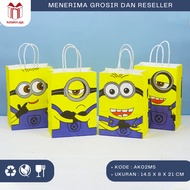 Kraft Paper Bag/Minion Paper Bag/Birthday Paper Bag/Cartoon Paper Bag/Birthday Gift Bag/Birthday Paper Bag/Motif I AK02M5