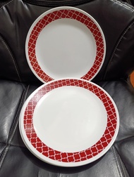 6pcs - Corelle Crimson Trellis Dinner Plate Set