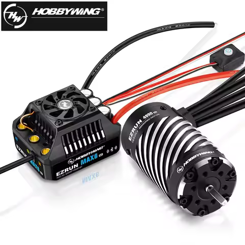 Hobbywing EzRun Max6 G2 200A 3-8S ESC 6V/7.4V/8.4V@8A BEC, 4990SD 1650KV/5690SD 1250KV 4-Pole Motor