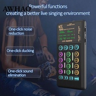 [AWHAO] Live Streaming Sound Card 3.5 Ports Plug and Play Support 48V Microphone