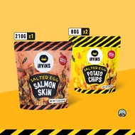 [Halal] IRVINS Salted Egg Salmon Fish Skin & Potato Chips (1xSESS+2xSP)