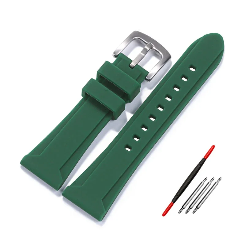 Silicone Watch Band for Panerai SUBMERSIBLE PAM 441 Belt for Rolex Soft Rubber Strap 22mm 24mm 26mm 