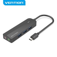 Vention USB C HUB 5 in 1 Type C 3.1 to USB 3 0 Micro B 3.5mm with External Stereo USB Sound Card ada