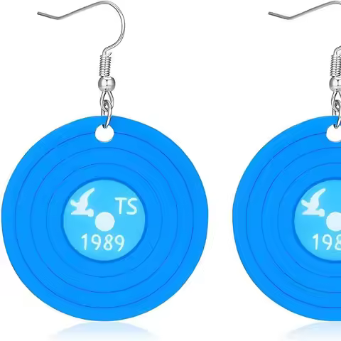 Taylor 1989 Vinyl Record Shaped Earrings Dangle Jewelry Gifts For Women Girls Vocal Concert Fan Mini