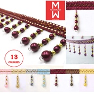 Mr Curtain Pearl Shape Crystal Bead Fringe Tape Mutiara gggggBead Tassel Curtain Fringe Trim Manik R