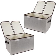 Foldable Cloth Storage Box, 16.5 x 11.8 X 9.8 Inch (Length X Width X Height), with Double Lid &   Se