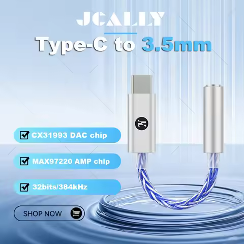 JCALLY JM6 Pro Type-C to 3.5mm Dual DAC CX31993 MAX97220 Digital Audio Headphone Amplifier HiFi Earp