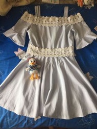 連身裙 藍色 洋裝裙 修身