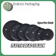 Round Plastic Bilao 5pcs Per Sold Reusable Black By Drakes Packaging Supplies