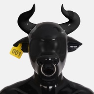 NEW Furrjoi Silicone Black Bull Drone Hood for Cosplay Costumes Realistic Furry Pet Play Upgrade Lat