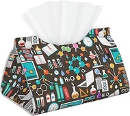 Tissue Box Cover, PU Leather Waterproof Triangle with Snap Napkin Holder, Bathroom Vanity Kitchen Of