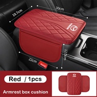 Car Armrest Storage Box Pad Nappa Leather Car Armrest Mat With Pocket Center Console Arm Rest Protec