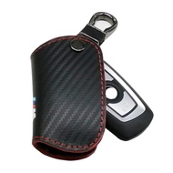 เคสกุญแจรถยนต์คาร์บอนไฟเบอร์สําหรับ Leather Car Key Case For BMW 525 325 320 E60 E70 E71 E82 E90 E92