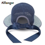 New 2023 Summer Straw Hat For Women Wide Brim Beach Cap UV Protection Visor Sun Hats Bow Korean Style Panama Floppy Sunhat