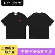 ORIGINAL Ami Paris Correct Version Of The New Towel Embroidery Love Cotton Love Short Sleeve Mens An