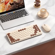 B．O．W | ชุดคีย์บอร์ดและเมาส์ไร้สาย BOW MK397L สำหรับผู้หญิง สำหรับคอมพิวเตอร์โน้ตบุ๊กและโต๊ะทำงาน แบ