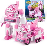Super Wings - 7' Dizzy's Rescue Tow with 2' Pink Transform-a-Bot Mini Figure,Transforming Airplane T