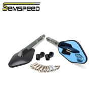SEMSPEEDรถจักรยานยนต์กระจกมือH Andlebarด้านข้างมองหลังกระจกสำหรับคาวาซากิZ125นินจา125 250 250R 300 4