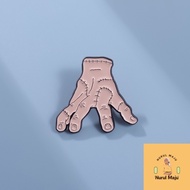XHjewelryThing Adams Family Hand Enamel Pin Movie Brooches Wednesday Figure Pins Lapel Badges Jewelr