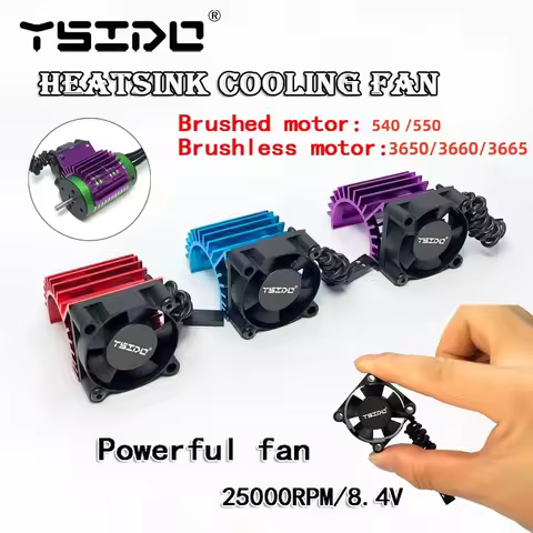 YSIDO RC Car 540 550 3650 3660 3665 Electric Motor Cover HeatSink Cooling Fan for Wltoys 124017 1240