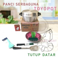 Panci Toyopot Serbaguna Tutup Datar Free Tutup Kaca Panci Ajaib Panci Serbaguna Oven dan Kukus Oven 