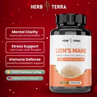 Herb Terra Lion’s Mane Mushroom Cognition 120 Capsules | Lion's Mane Mushroom Powder Extract Capsule