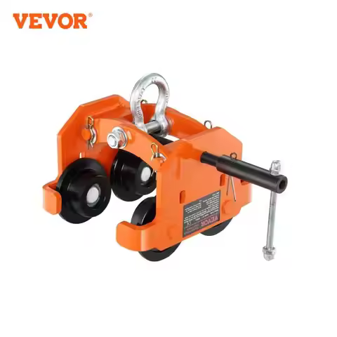 VEVOR 4400lbs/2T Push Beam Trolley with Dual Wheels Alloy Steel Garage Hoist for Straight Curved I B