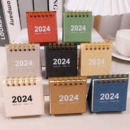 2024 Simple Solid Color Mini Desktop Calendar / Coil Calendar Monthly Planner / Desk Decor Record / Daily Scheduler Table Planner / Office School Supplies Desk Calendar /
