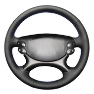 DIY Artificial leather Suede Carbon Fiber Customized Hand-stitched Car Steering Wheel Cover for Merc