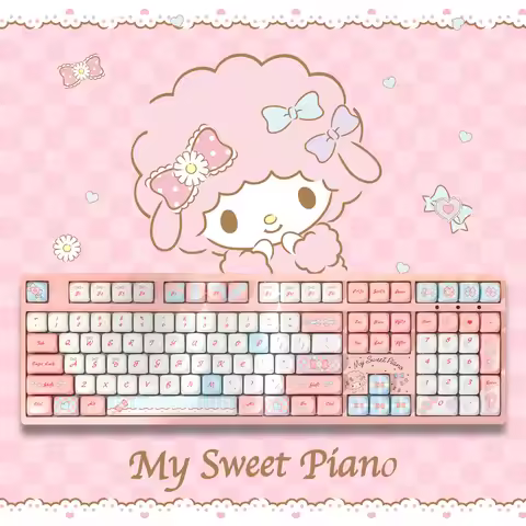 Akko x My Sweet Piano 3108 Mechanical Keyboard 2.4GHz & Wired Cute Cartoon Anime Keyboard Gift for M