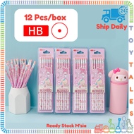 SANRIO HB PENCIL 🍭 Melody Kids Stationery Round HB Pencil Set 12pcs Drawing Sketching Pensel Murah C