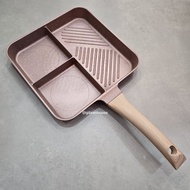 Pero Brunch Pan 3 Divided Cookware 3in1 Biogranite Non Stick - Alat Panggang 3 Sekat Anti Lengket