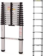 3.2M/10.5FT Telescopic Ladder Portable Aluminium Extension Ladders Multi Purpose Extendable Folding 11 Step Attic Ladder Capacity 150kg/330lb (Size : 3.2m/10.5ft) lofty ambition