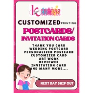 Customized Print Card 3R 4R 5R | 3.5x5 4x6 5x7 Inches - Flashcards / Reviewer / Invitation / Postcar