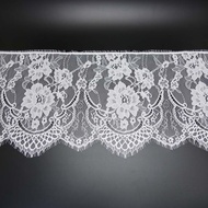 White Eyelash Lace for Wedding Dresses - 27cm Length per Batch