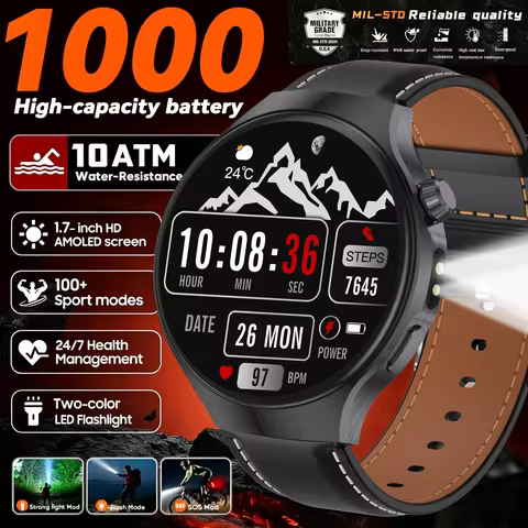 2026 T-Rex3 Ultra 1000mAh Battery Smart Watch GPS Track Compass IP69K Waterproof Sports Tracker Outd