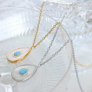Influencer Does Not Fade Light Luxury Water Drop White Sea Shell Necklace Titanium Steel Jewelry Doe