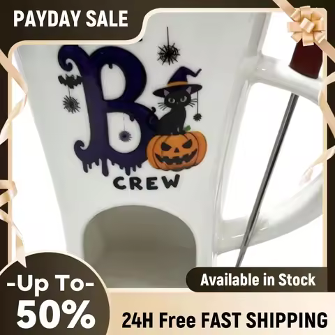 Halloween Fondue Melting Pot 115ml Ceramic Chocolate Cheese Cup Witch Hat Pumpkin Bat Tea Light Part