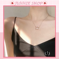 DC73 Korean fashion style round pearl geometric necklace