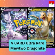 Pokemon GO Ultra V Card Mewtwo Dragonite