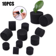 10Pcs Pack Cylinder Grow Seedlings Sponge / Home Balcony Soilless Culture Fixed Implant Sponge / Vegetable Cultivate Gardening Tools