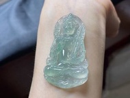 大福利！高冰晴底虛空藏菩薩 天然緬甸翡翠A貨