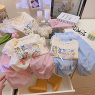 [HY] 90-160 Girls' Mosquito Pants Set Summer Pure Cotton Children's Bow Short-Sleeved T-Shirt Medium