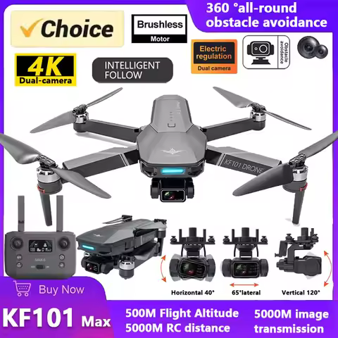 Kf101 Max FPV Drone 4K HD Dual-Camera 3-Axis Gimbal GPS Positioning 5G EIS 360° Obstacle Avoidance E