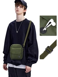 Bolso bandolera simple unisex de unicolor 2024 con puerto de auriculares, bolsa de hombro versátil de moda coreana, mujer de nylon resistente al agua para el trabajo, bolso retro de mano y hombro, gran capacidad, bolso tipo mochila de diseño Bucket para mujeres, mochilas casuales para estudiantes de secundaria, vacaciones de verano estilo cruzado para llevar en verde, regalos personalizados para papá, esposo, novio