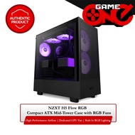 NZXT H5 Flow RGB Compact ATX Mid-Tower with RGB Fans - Black