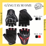 Suomy fingerless backpacking gloves have protective plastic hump and grip the scooter glove motorcyc