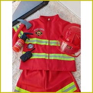◱ ☜ ☪ Fireman Costume for Kids Boy Firefighter Career Guidance Suit Children Cosplay Uniform Christ
